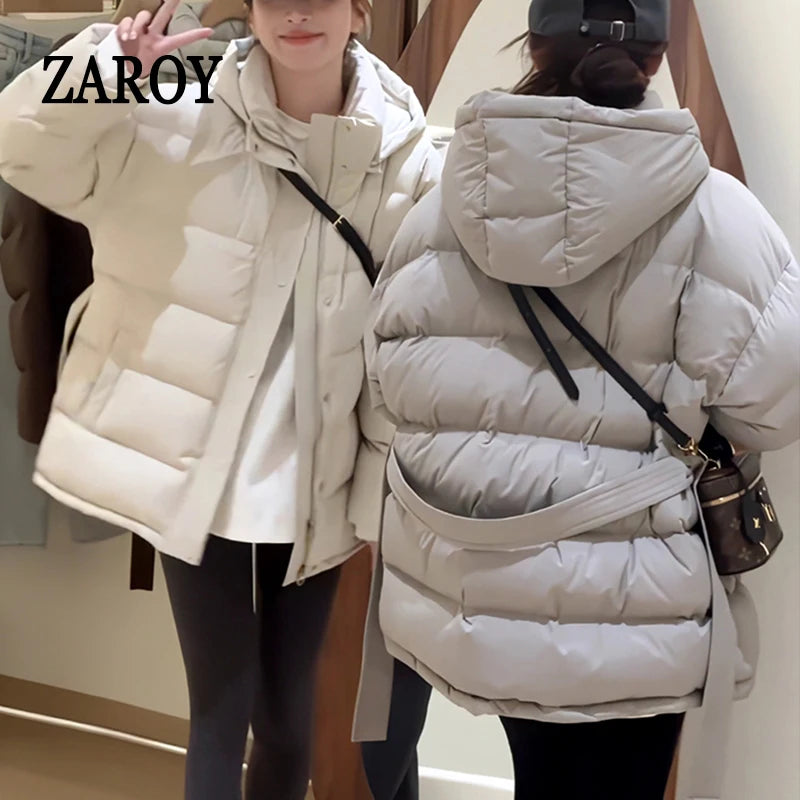 ZAROY Women Winter Hooded Cotton Padded Jackets