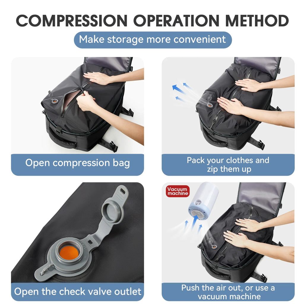 Vacuum Backpack Travel Bag for Men Large Capacity Backpack Business