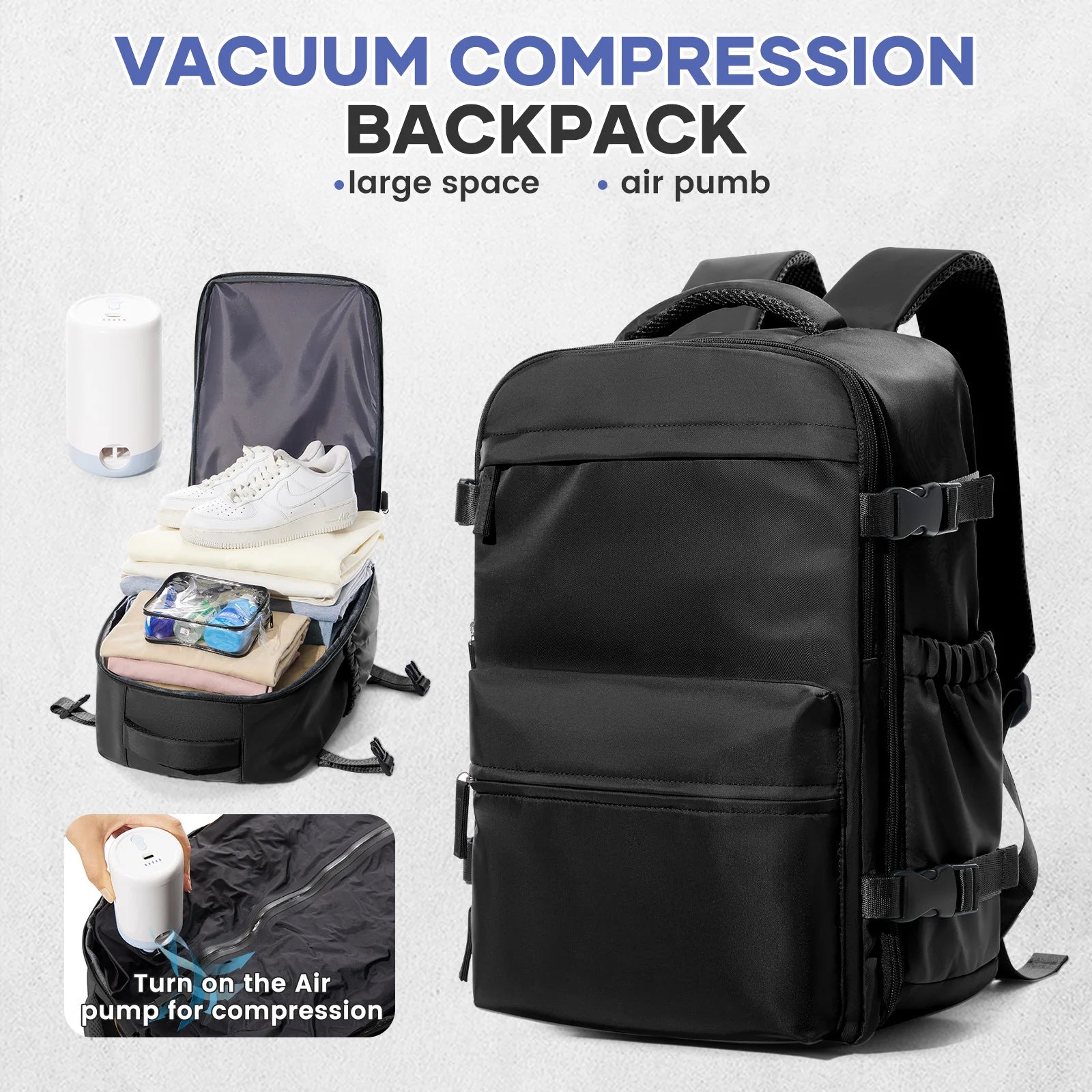 Vacuum Backpack Travel Bag for Men Large Capacity Backpack Business