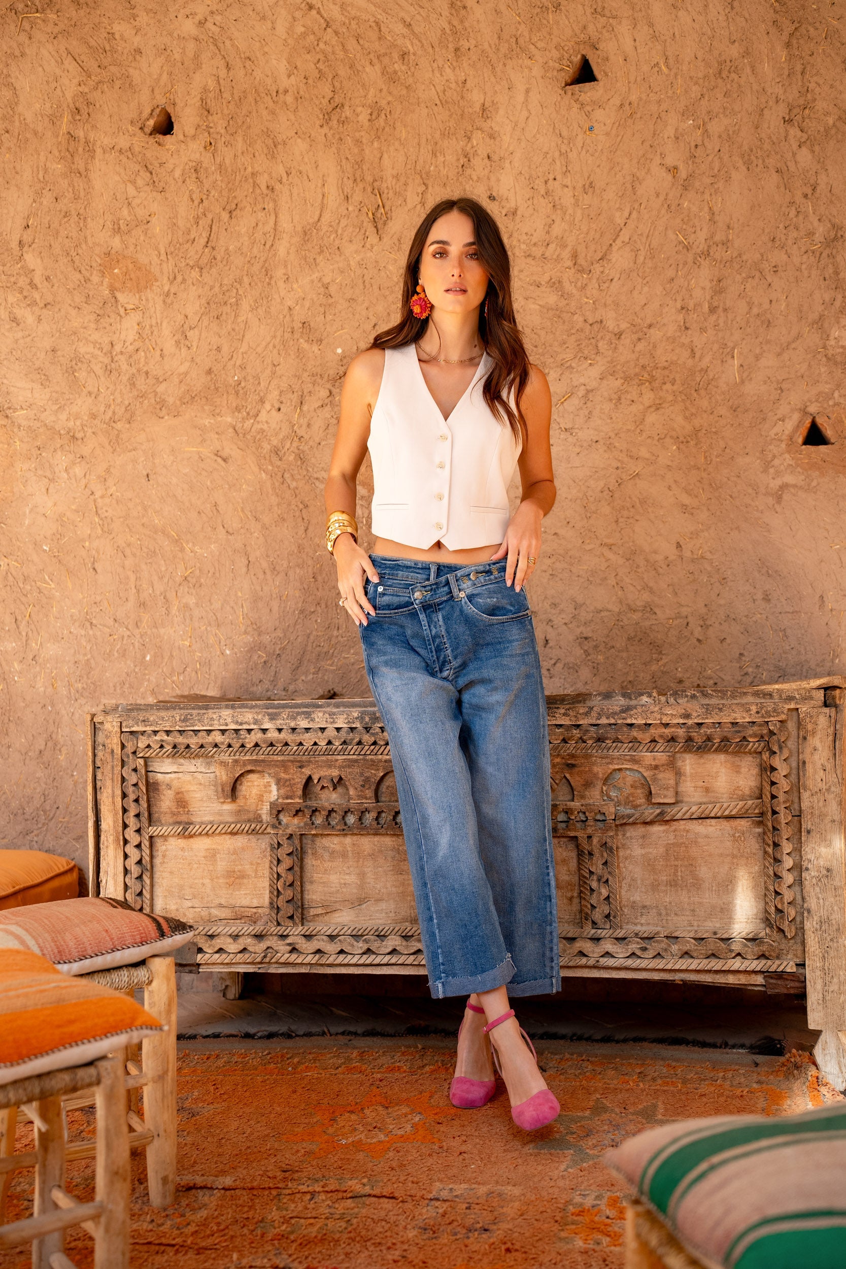 Jean Loose Fermeture Asymétrique