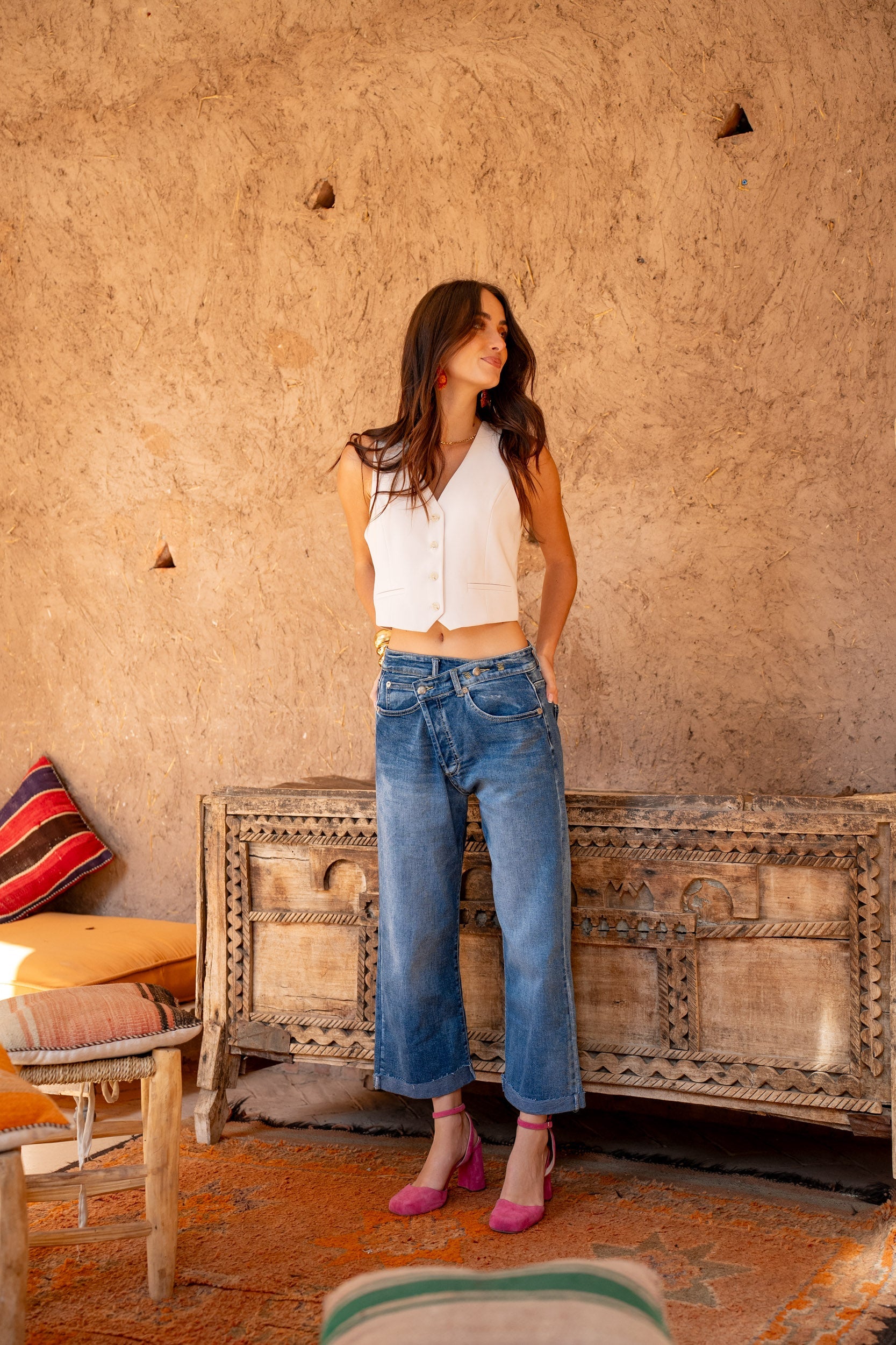 Jean Loose Fermeture Asymétrique